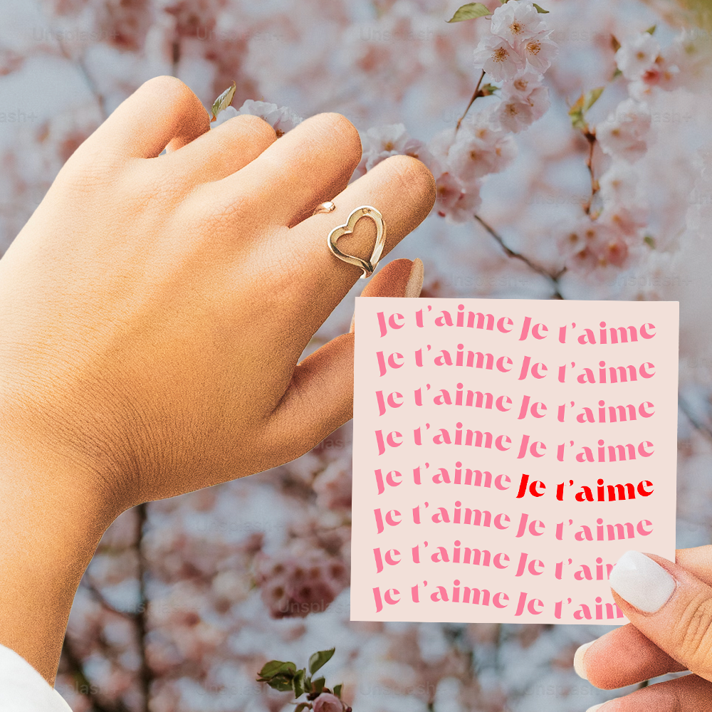 Bague Ajustable - Coeur - Je t'aime