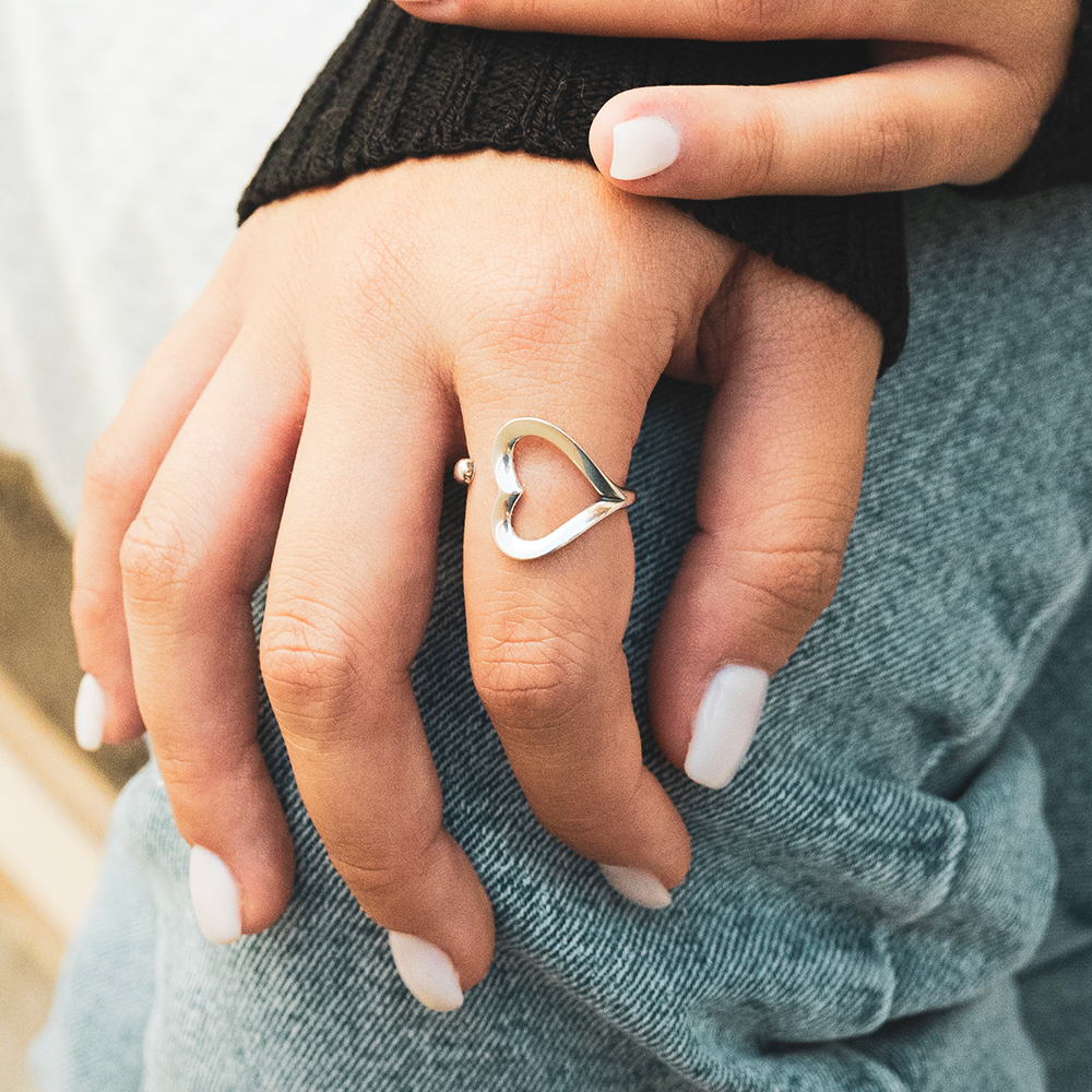 Bague Ajustable - Coeur - Viens on s'aime...