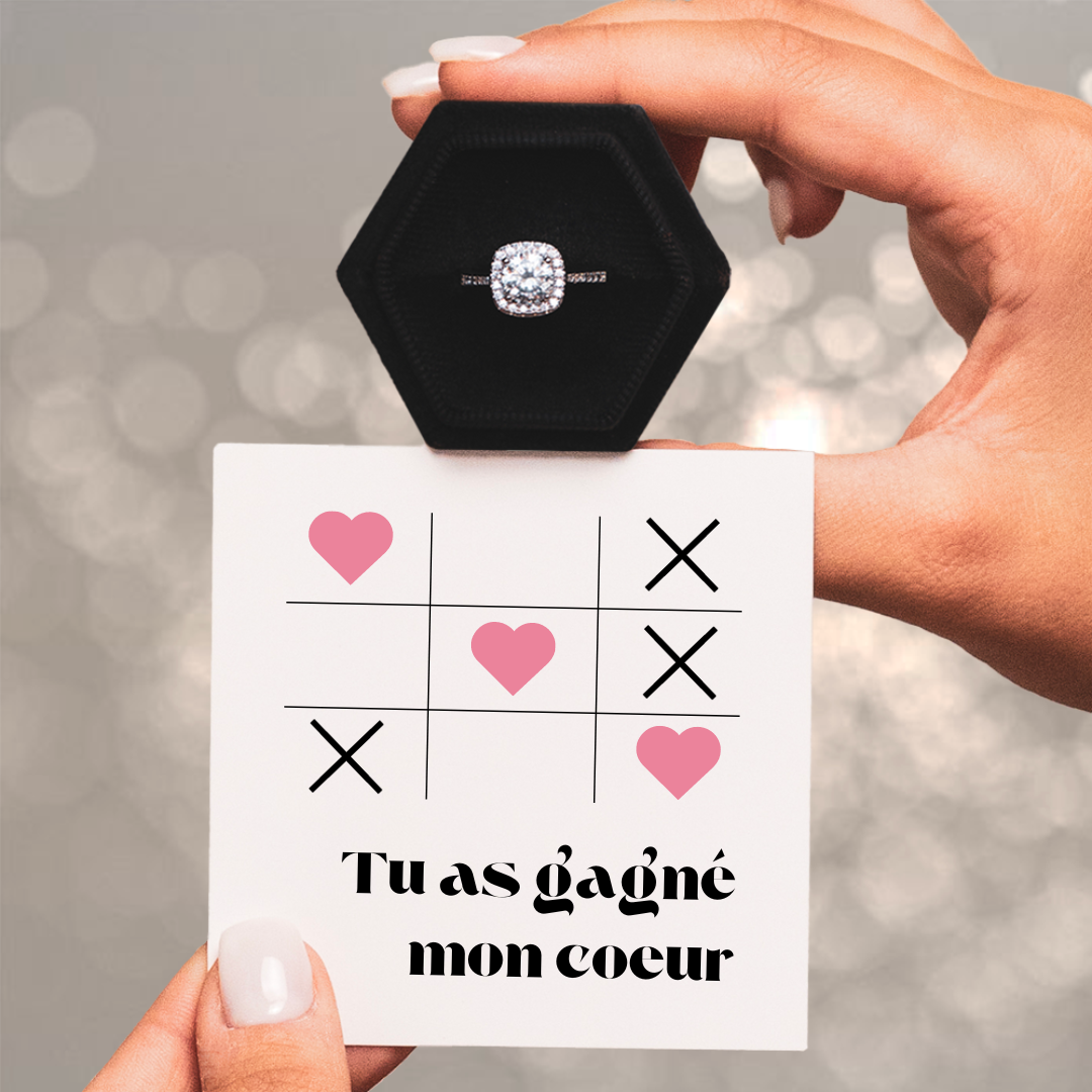 Bague Ajustable - Amour Éternel - Tu as gagné mon coeur