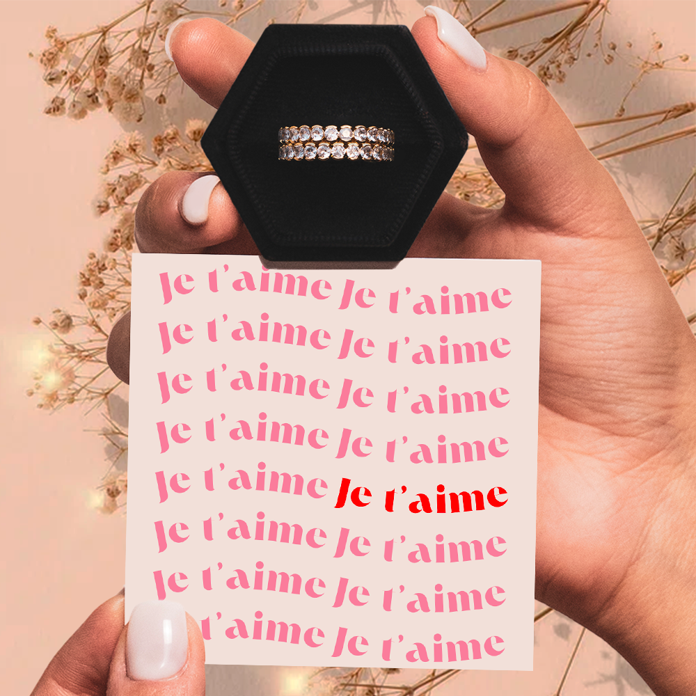 Bague Ajustable - Amour Intemporel - Je t'aime