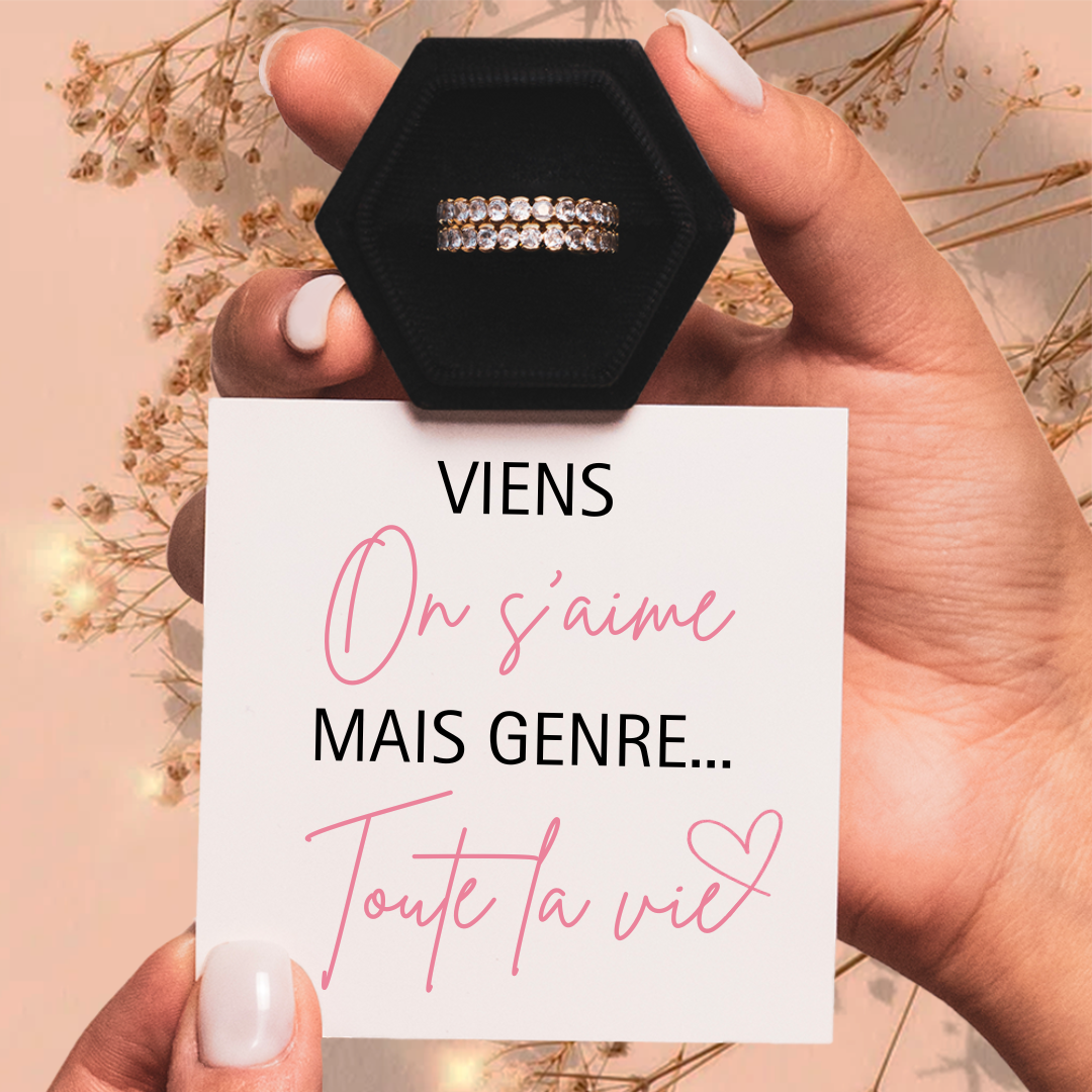 Bague Ajustable - Amour Intemporel - Viens on s'aime...