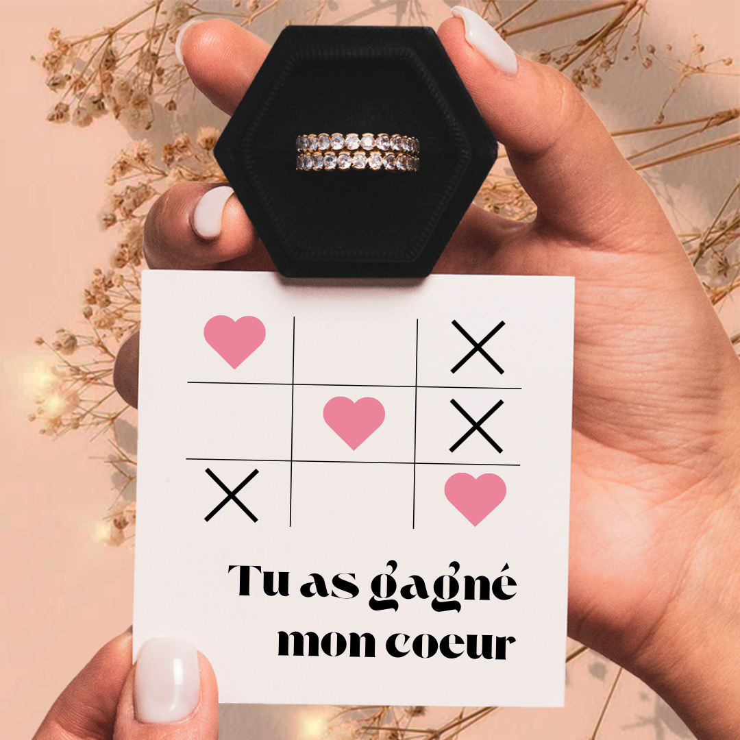Bague Ajustable - Amour Intemporel - Tu as gagné mon coeur