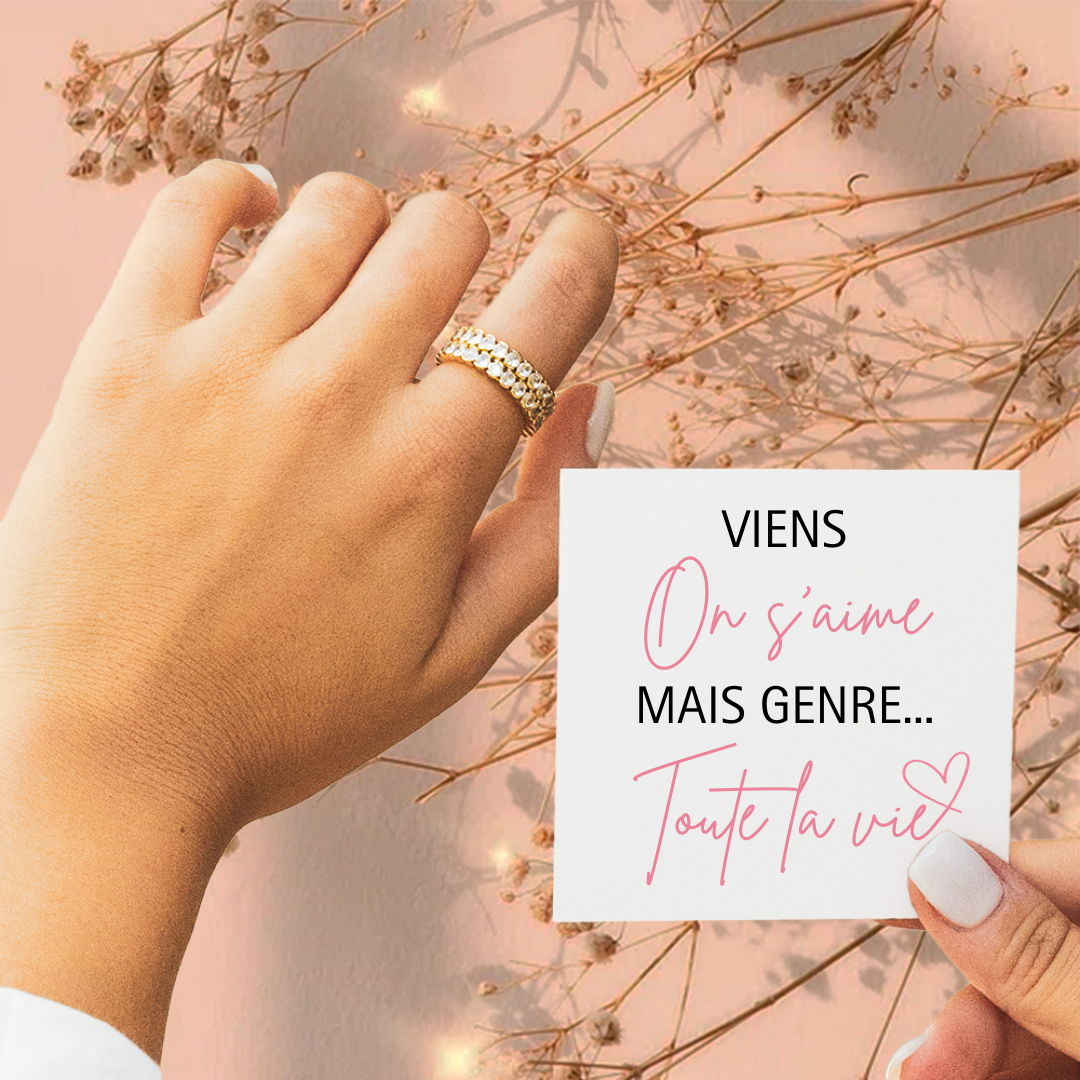 Bague Ajustable - Amour Intemporel - Viens on s'aime...