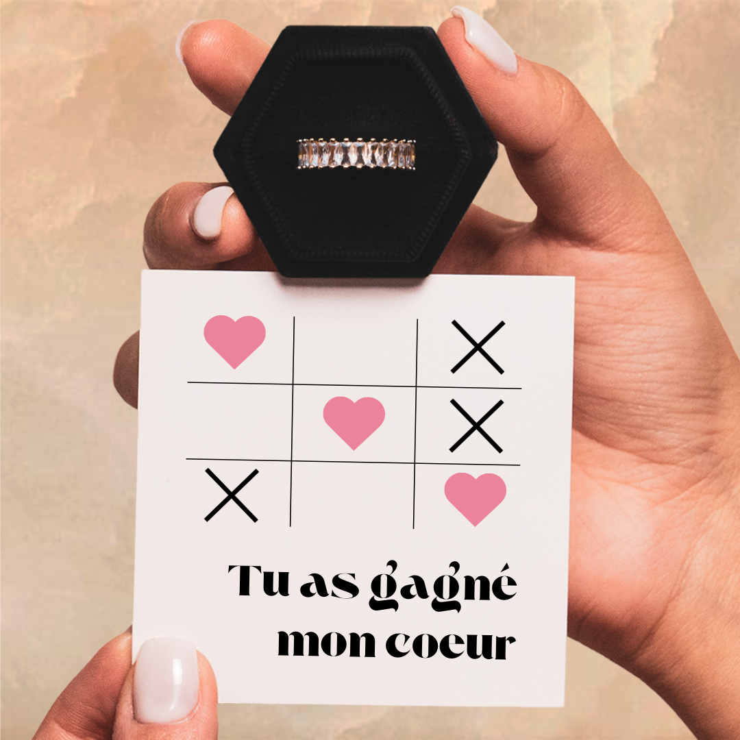 Bague Ajustable - Amour Pur - Tu as gagné mon coeur
