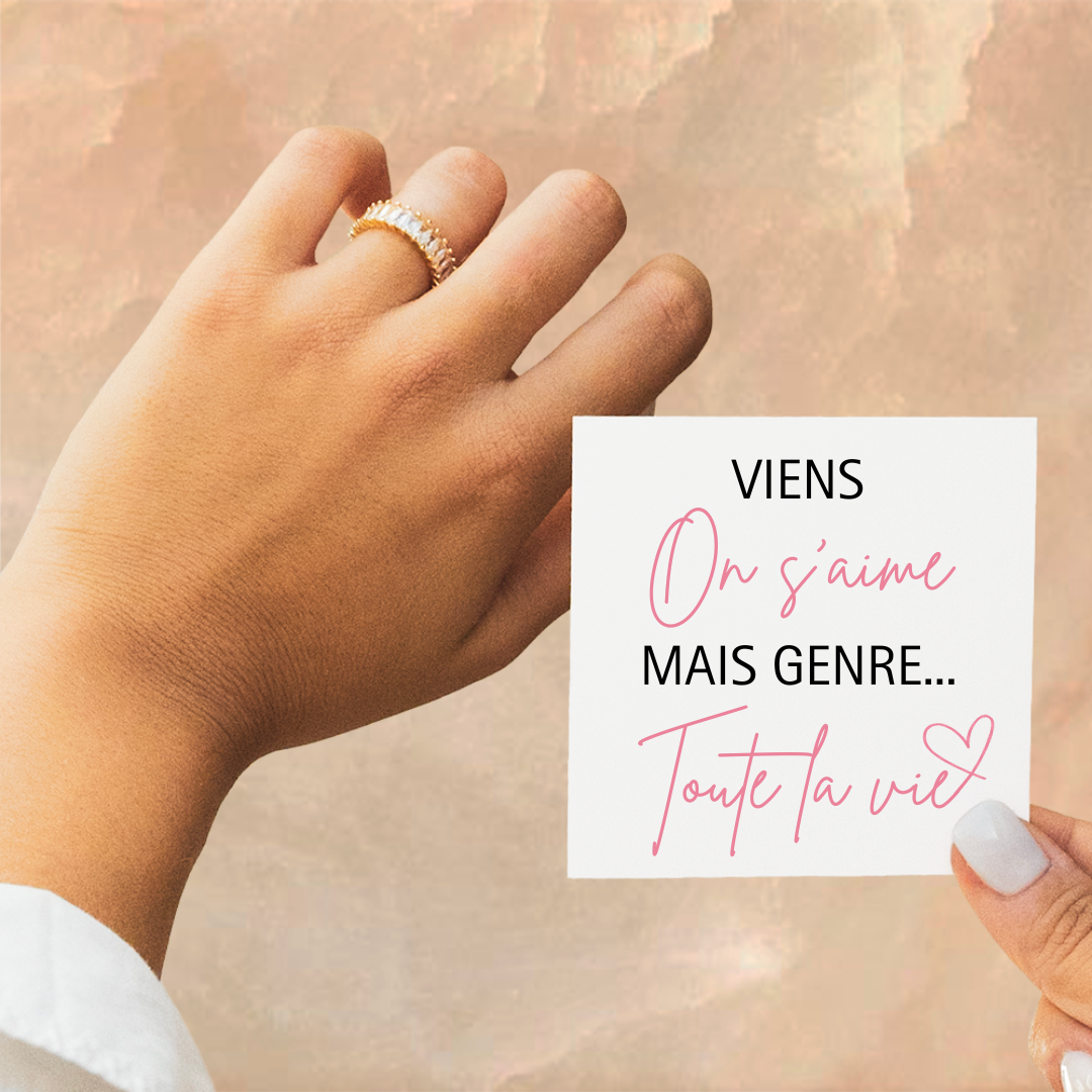 Bague Ajustable - Amour Pur - Viens on s'aime...