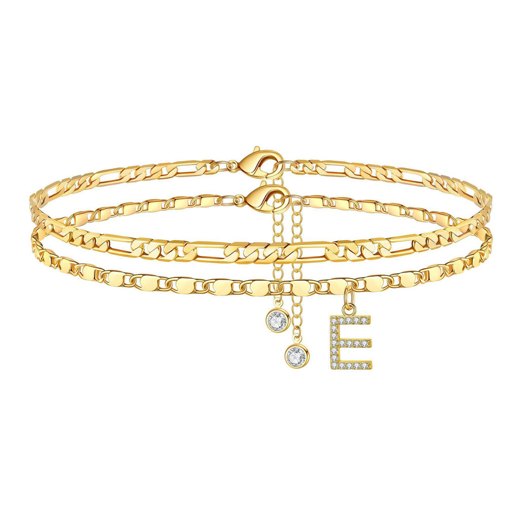 Tobillera Esencia Inicial- Pulsera Tobillera Con Inicial