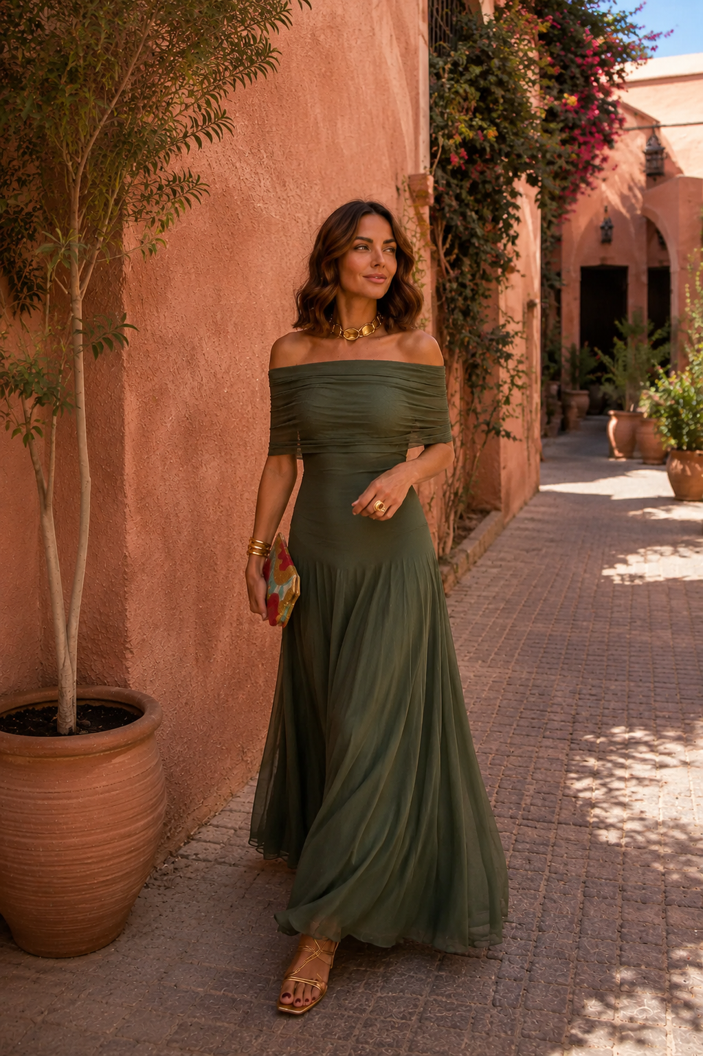 Carmen- Vestido Elegante Verde