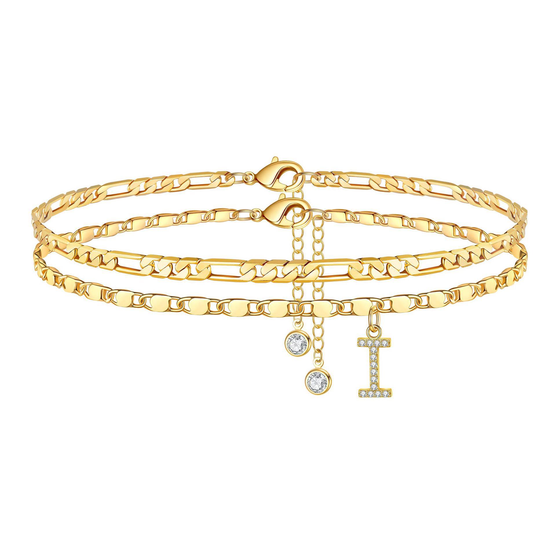 Tobillera Esencia Inicial- Pulsera Tobillera Con Inicial