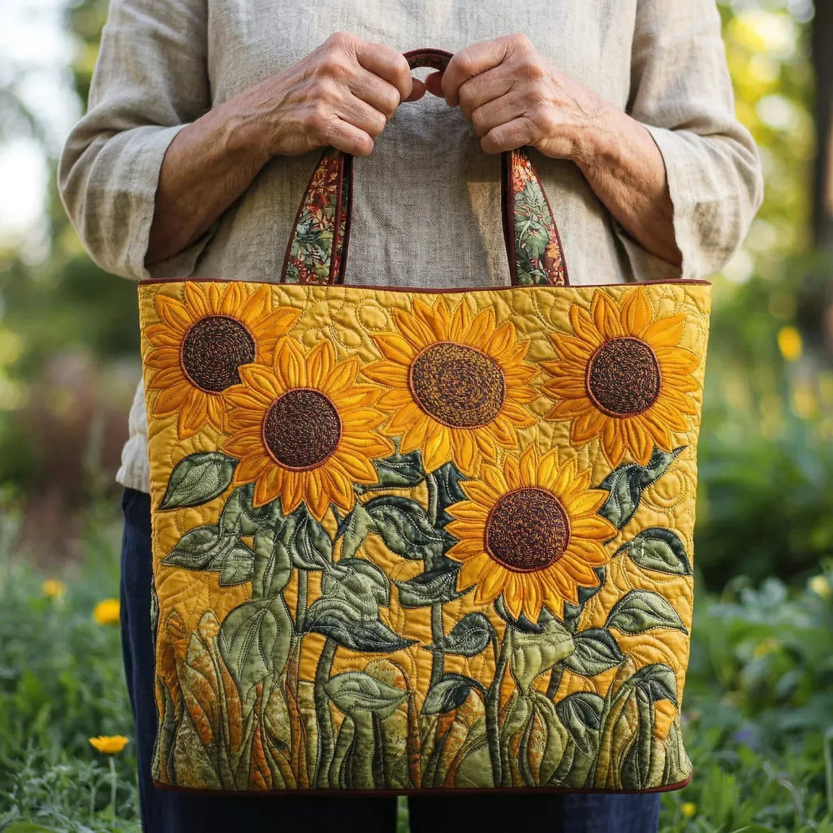 Borsa Classica Imbottita - Girasoles