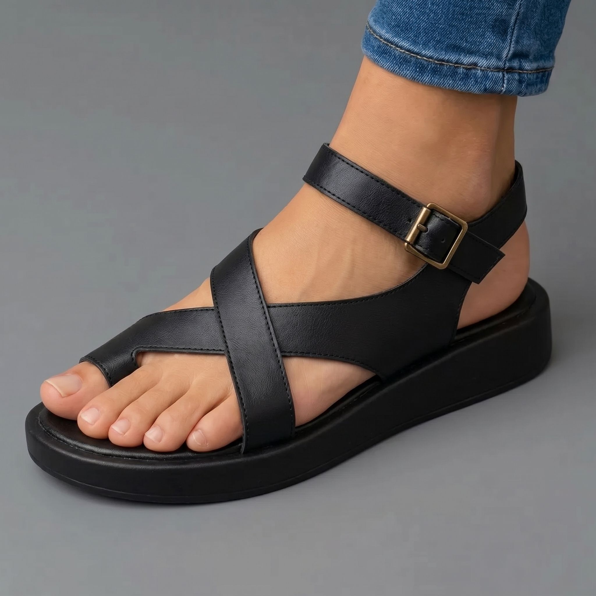 MARILO Sandalias Minimalistas Negras