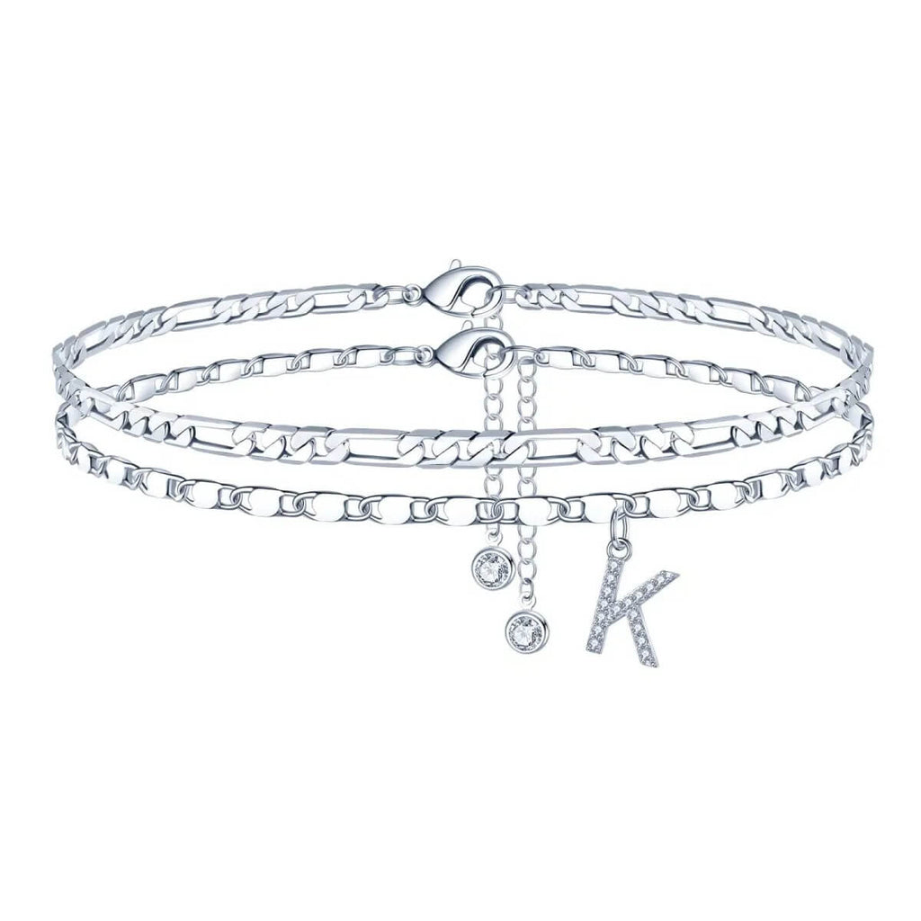 Tobillera Esencia Inicial- Pulsera Tobillera Con Inicial