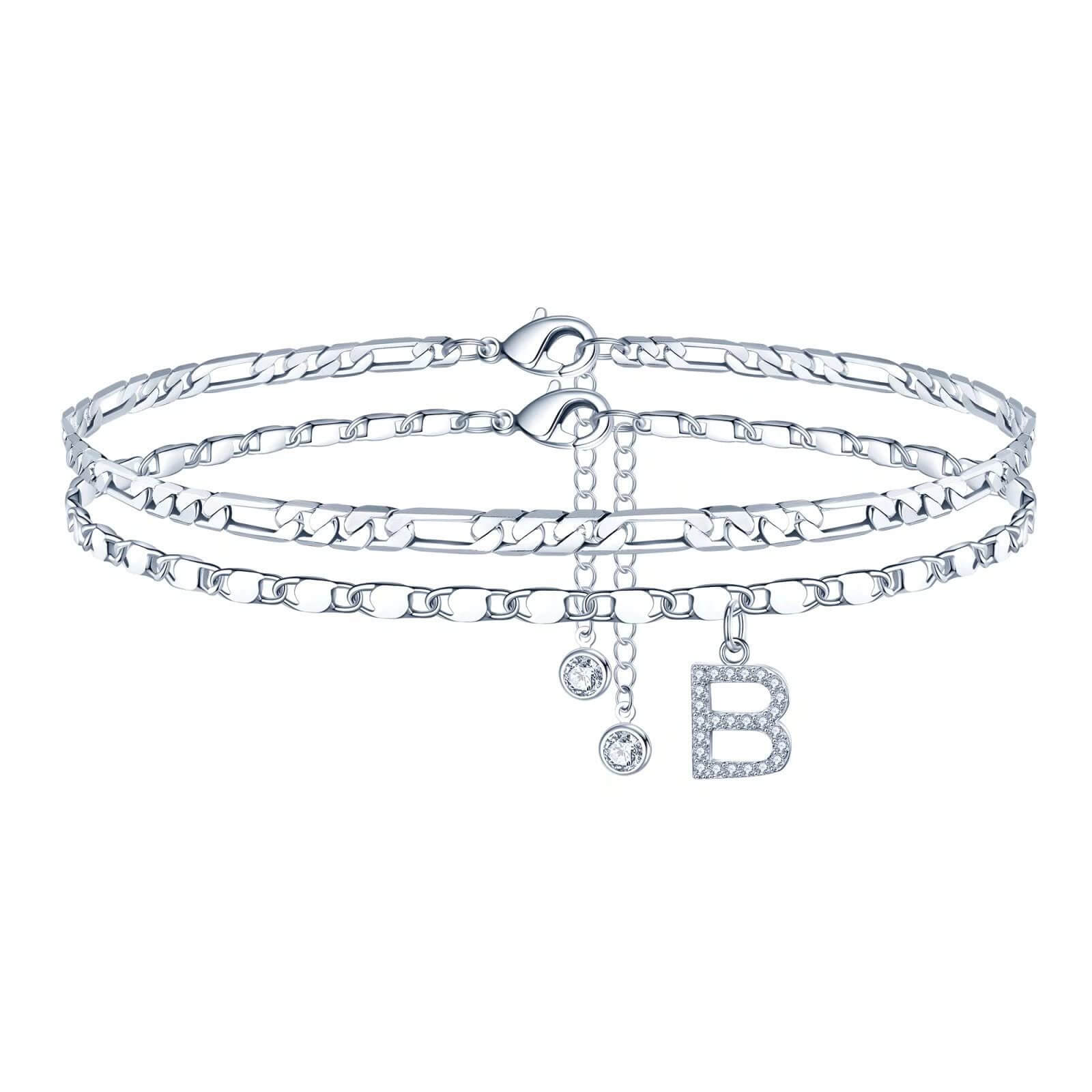 Tobillera Esencia Inicial- Pulsera Tobillera Con Inicial