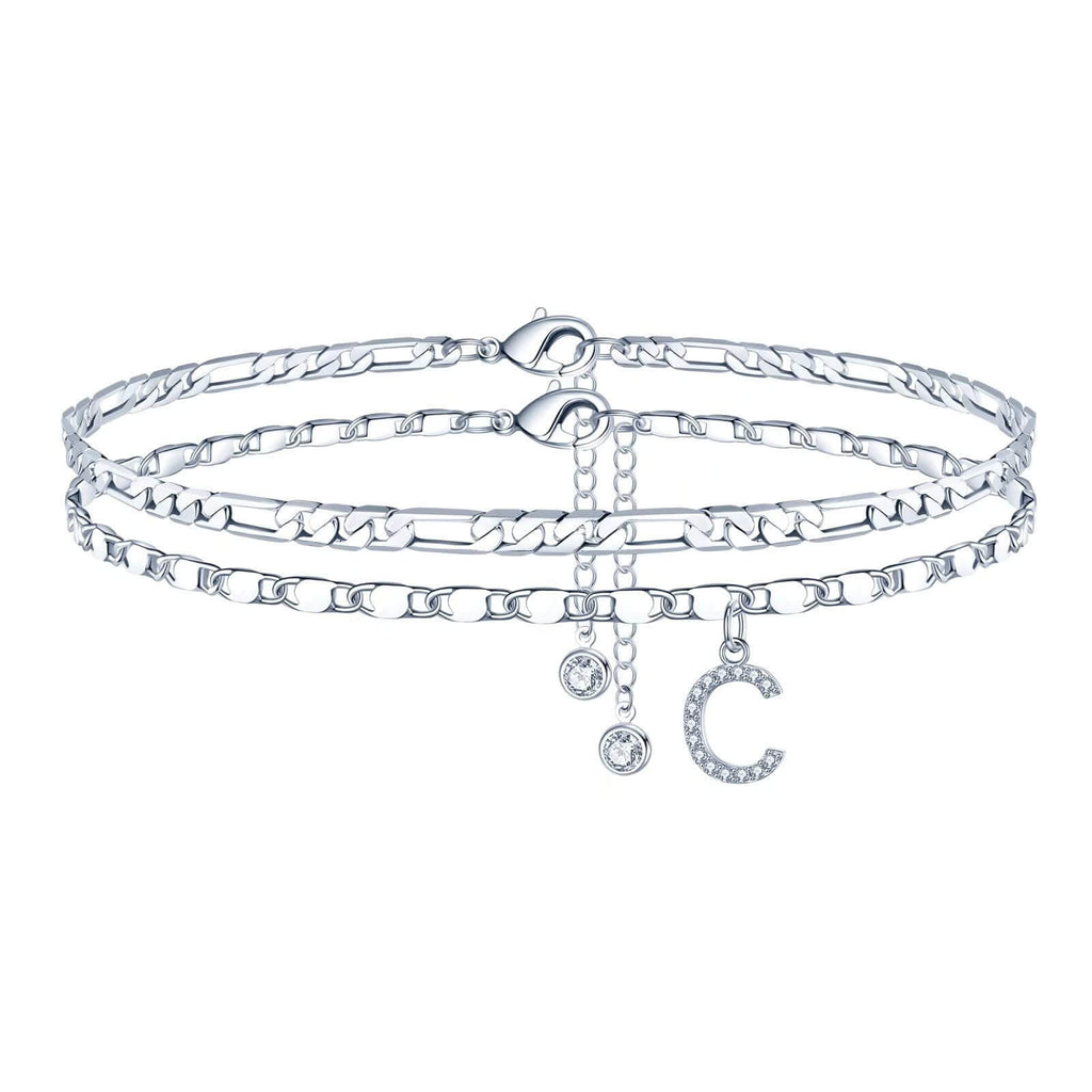 Tobillera Esencia Inicial- Pulsera Tobillera Con Inicial