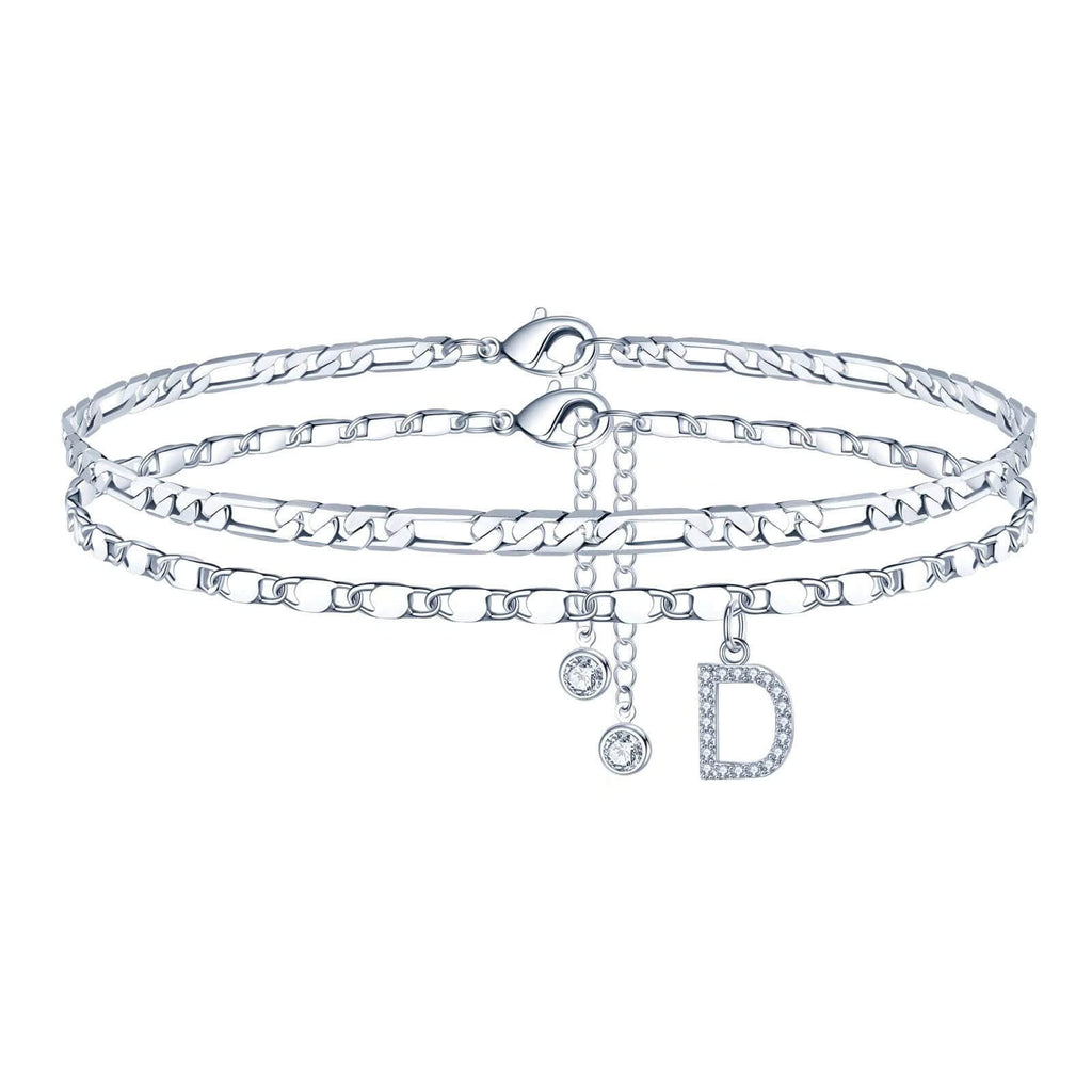 Tobillera Esencia Inicial- Pulsera Tobillera Con Inicial