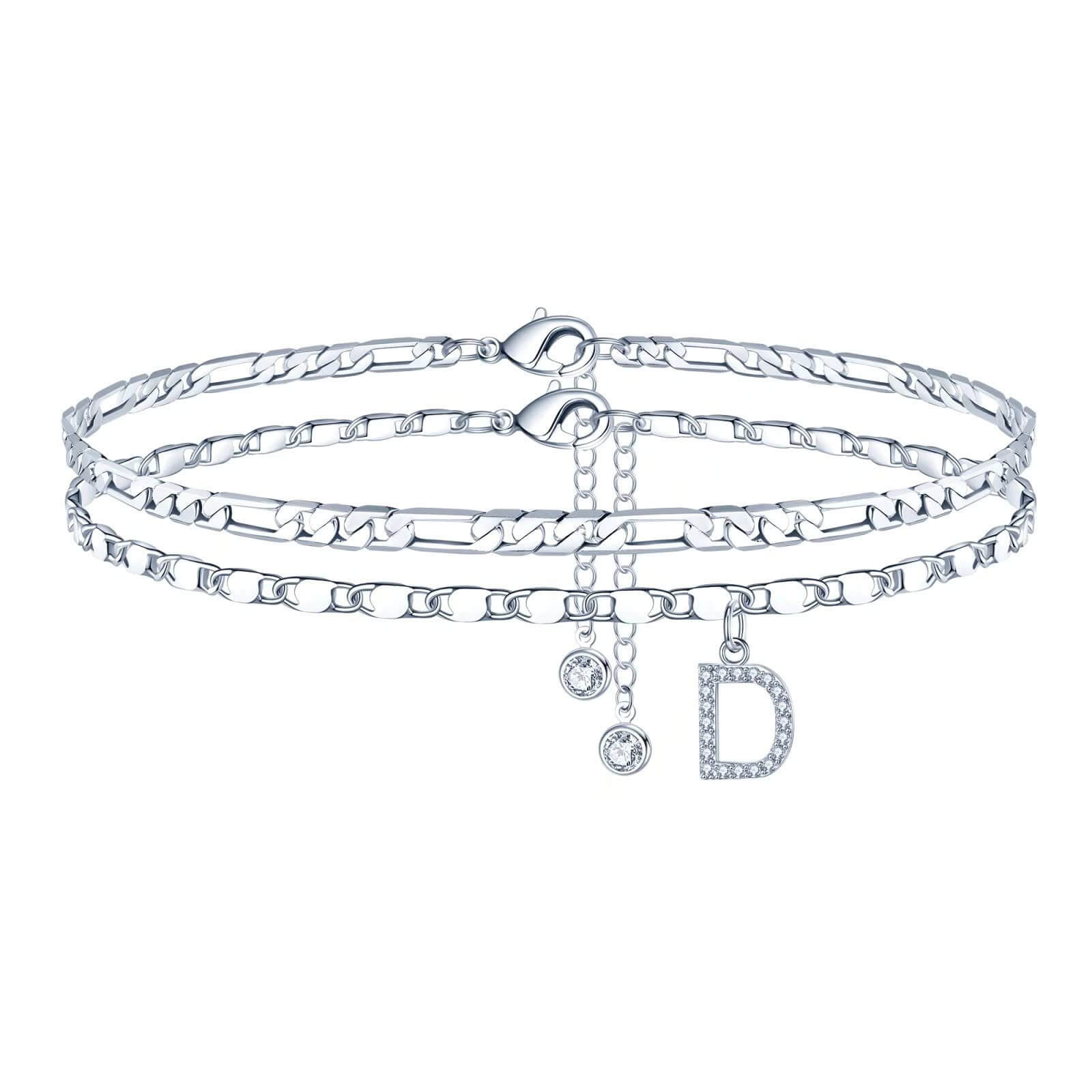 Tobillera Esencia Inicial- Pulsera Tobillera Con Inicial