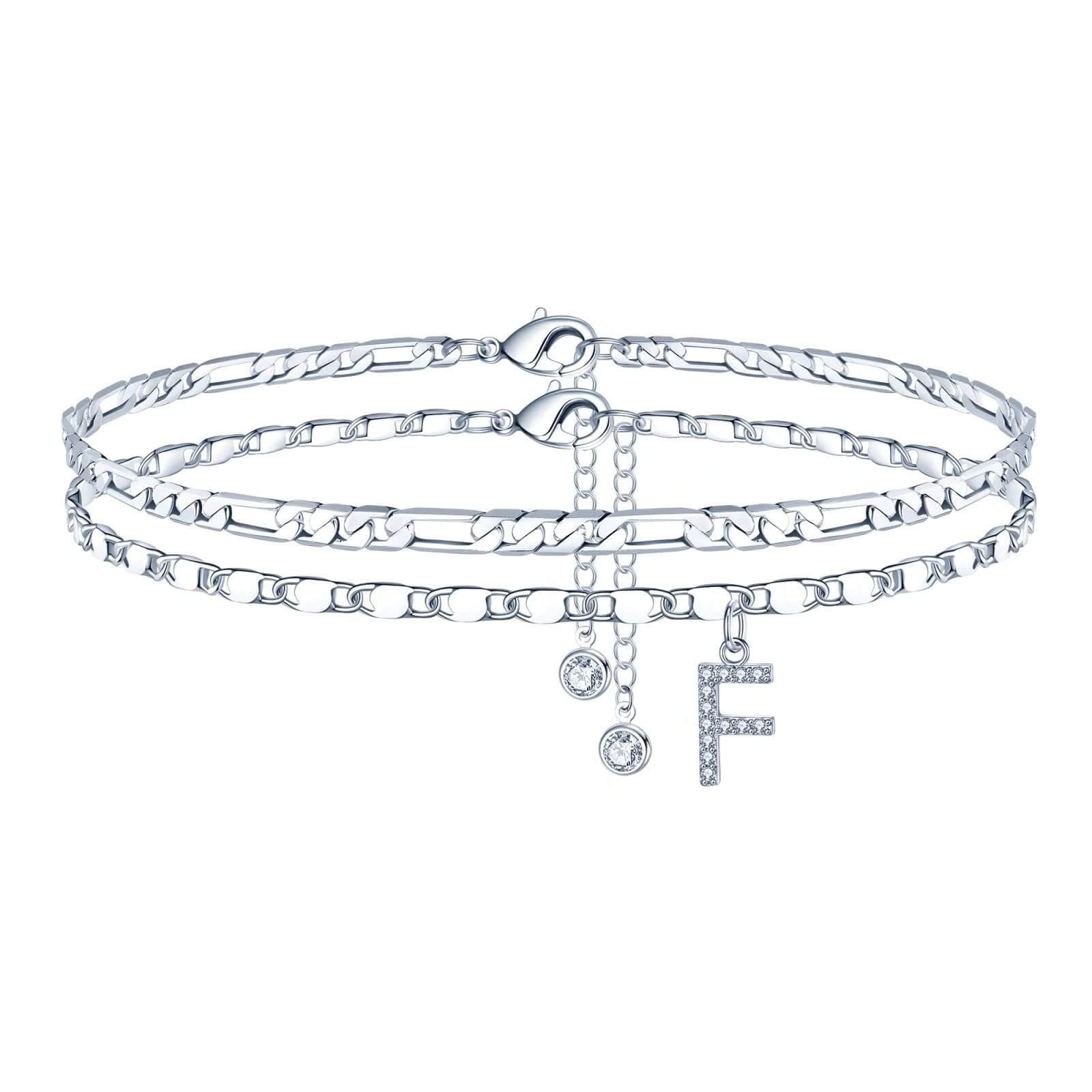 Tobillera Esencia Inicial- Pulsera Tobillera Con Inicial