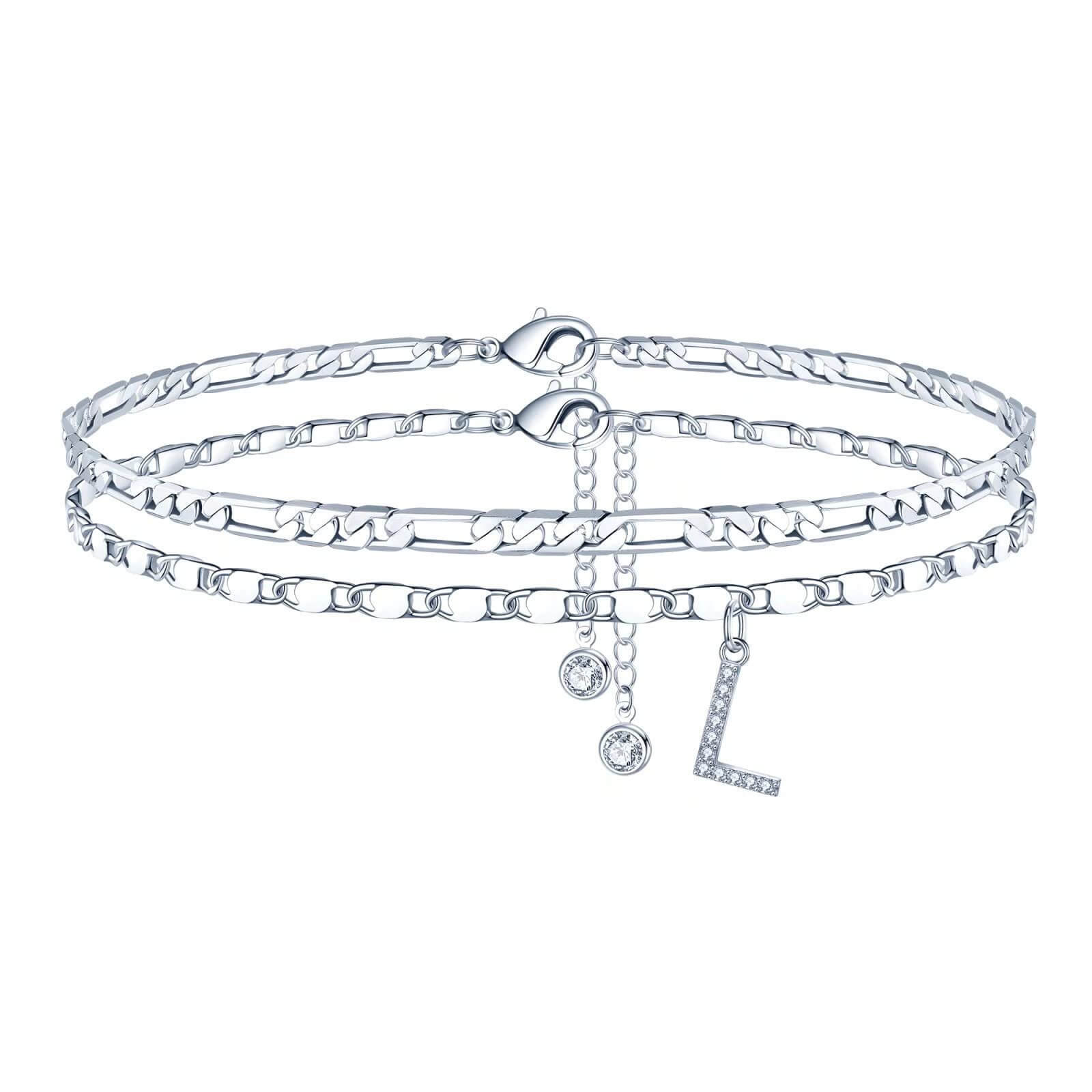 Tobillera Esencia Inicial- Pulsera Tobillera Con Inicial