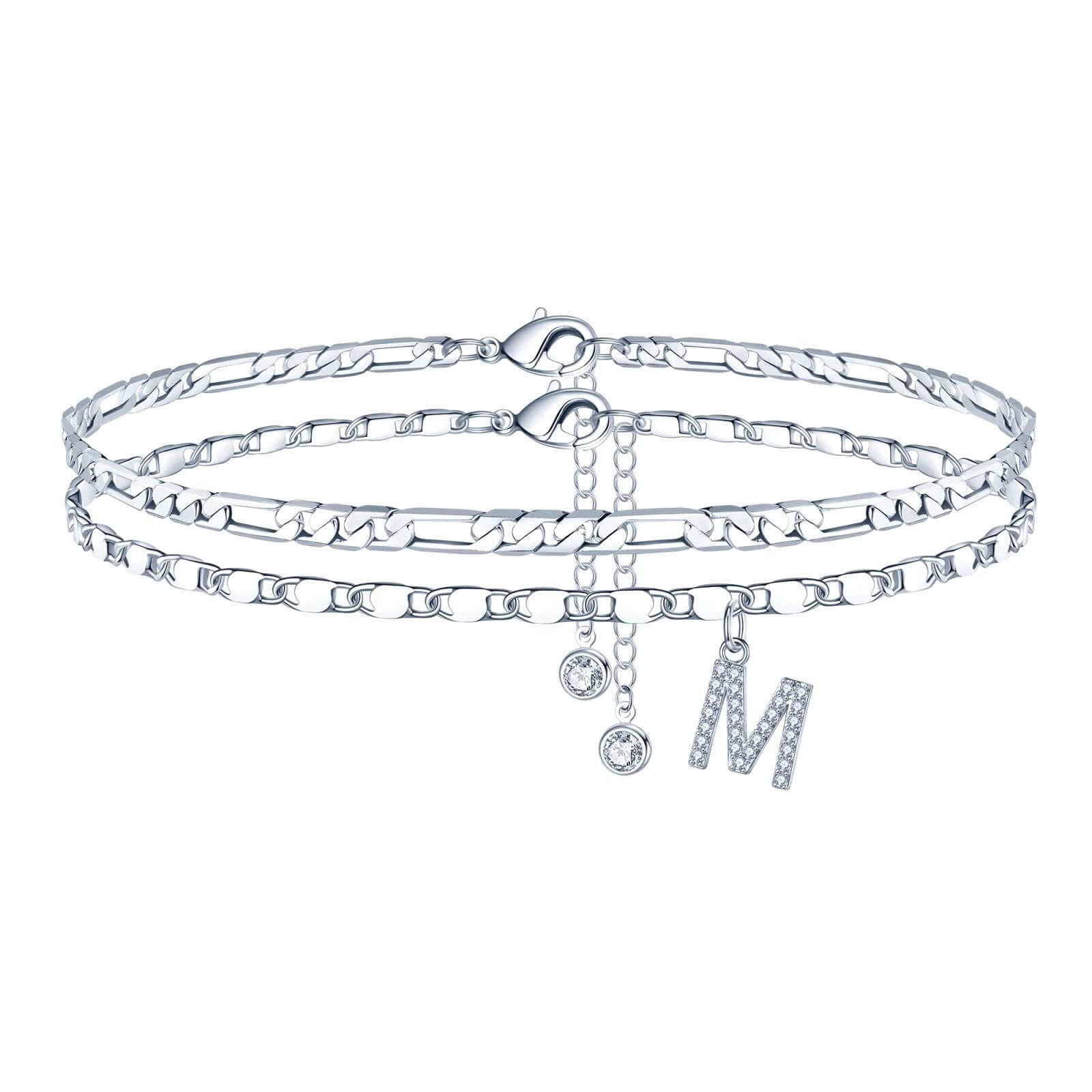 Tobillera Esencia Inicial- Pulsera Tobillera Con Inicial