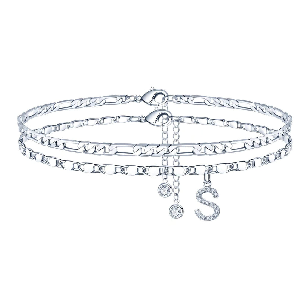 Tobillera Esencia Inicial- Pulsera Tobillera Con Inicial