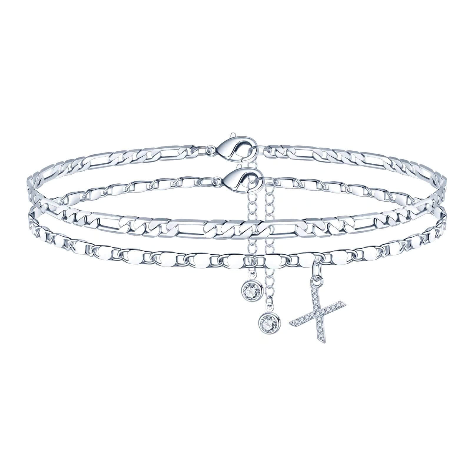 Tobillera Esencia Inicial- Pulsera Tobillera Con Inicial