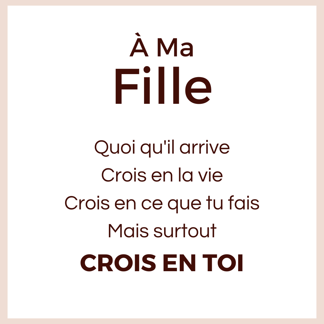 Bague Ajustable - À ma fille - Crois en toi