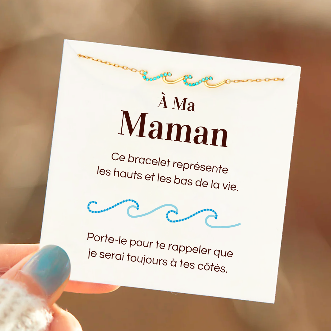 Bracelet Vagues - À ma maman - Je serai toujours à tes côtés