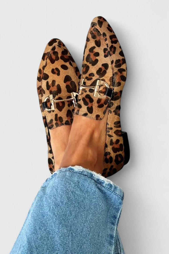 TRINIDAD Mocasin Leopardo Con Hebilla