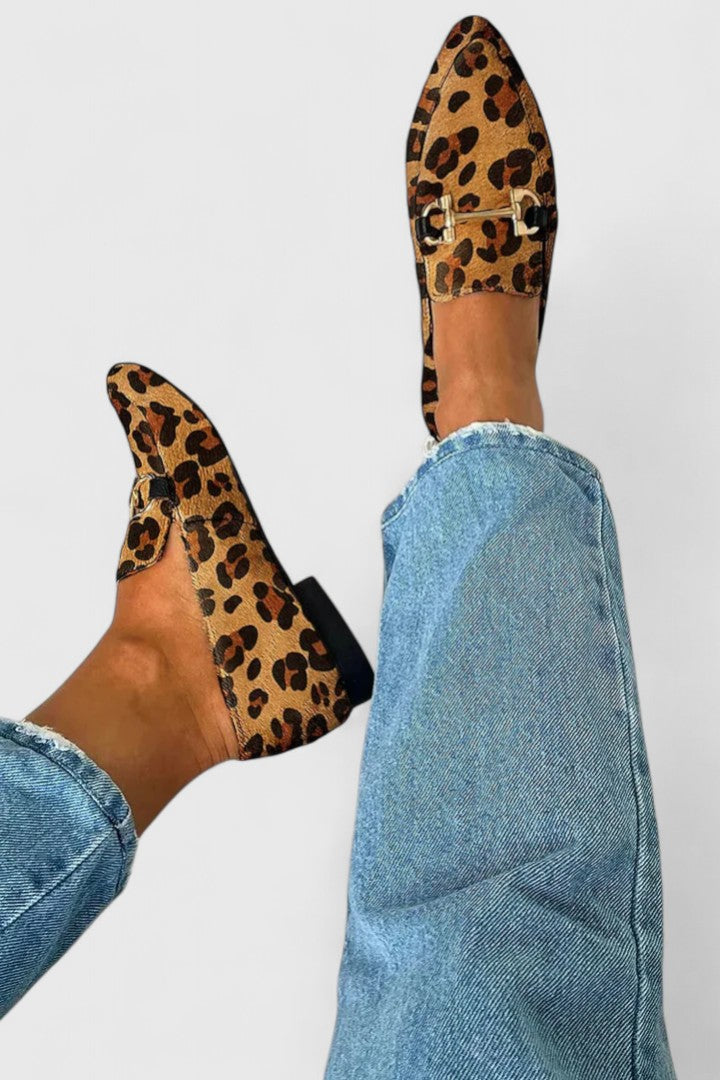 TRINIDAD Mocasin Leopardo Con Hebilla