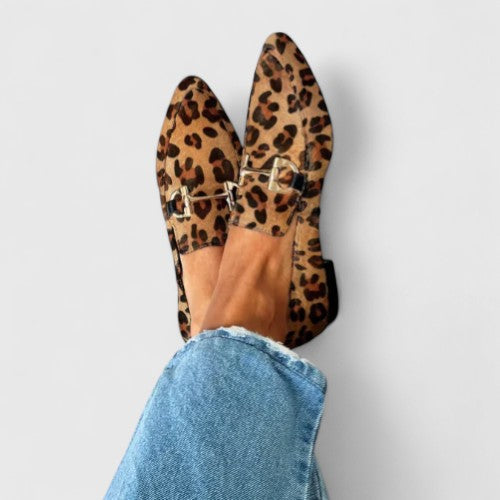 TRINIDAD Mocasin Leopardo Con Hebilla