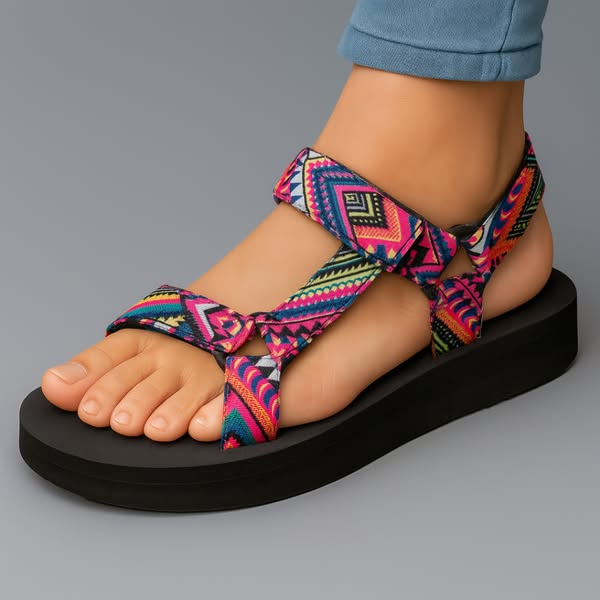 ADELINA Sandalias boho multicolor