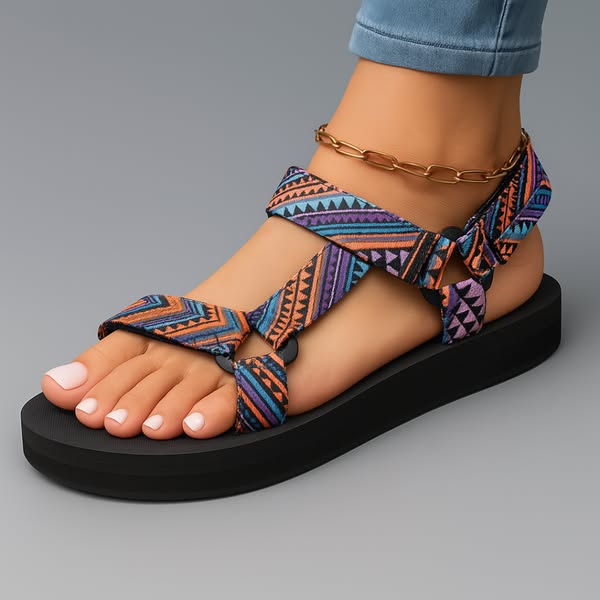 ADELINA Sandalias boho multicolor
