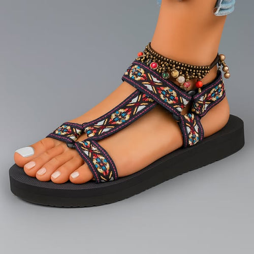 ADELINA Sandalias boho multicolor